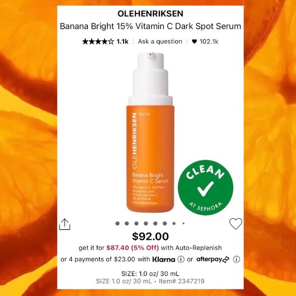 Ole Henriksen—Banana Bright 15% Vitamin C Serum—Full Size (30mL) *NIB* - Picture 2 of 8